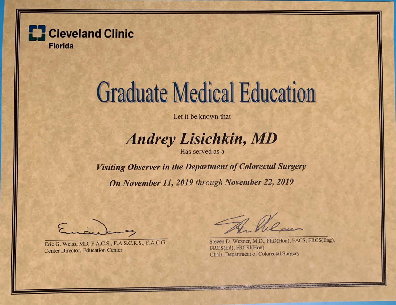 Стажировка Cleveland Clinic